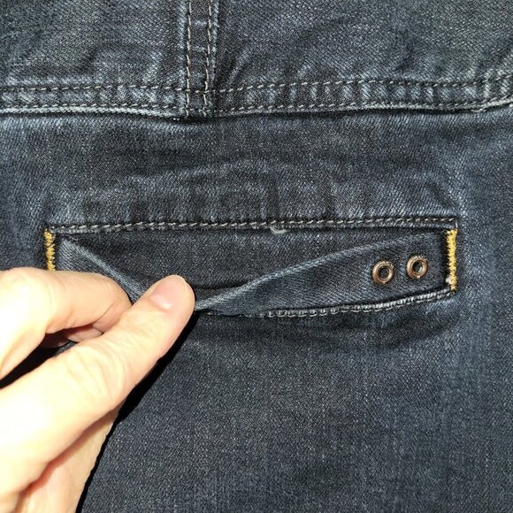 Converse One Star Denim Blue Jean Skirt Wide Waistband Pockets Slit Size 12 - Picture 7 of 12